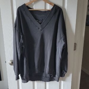 Aerie Charcoal V-Neck Pullover